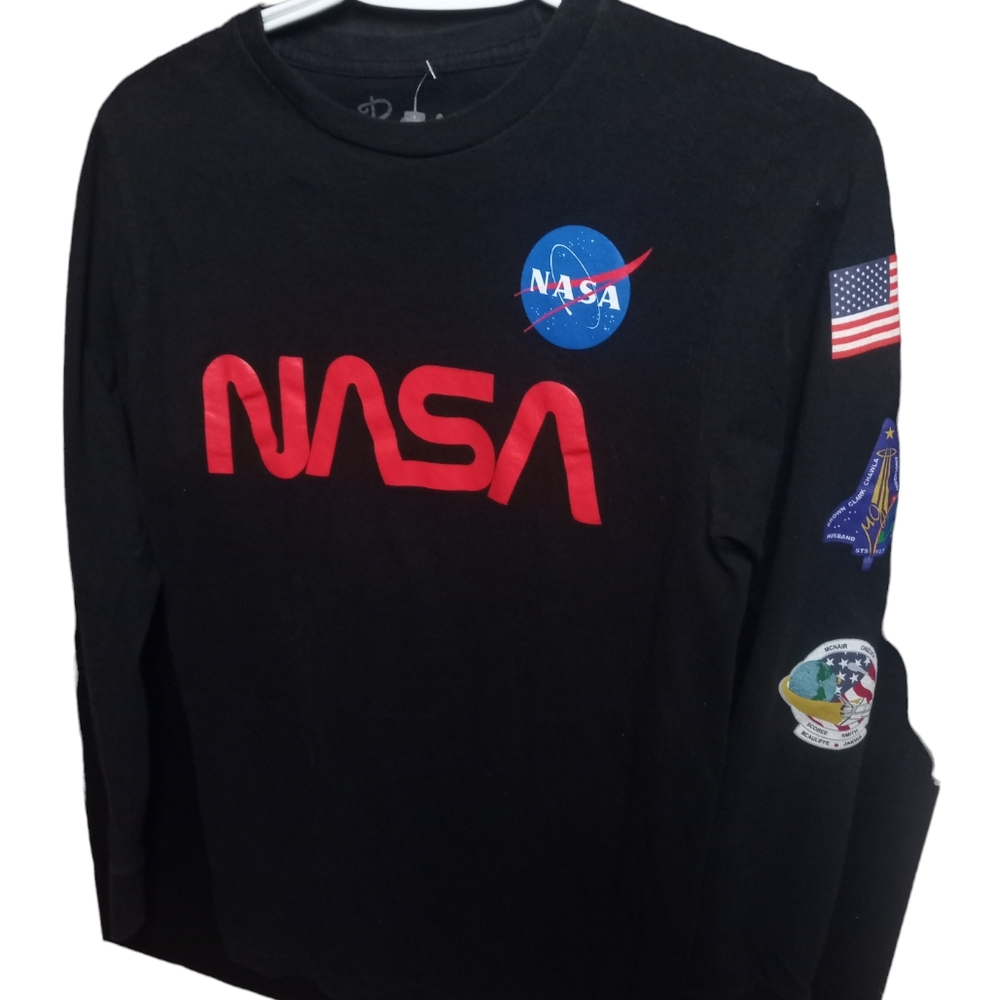 NASA long sleeve black shirt mens S